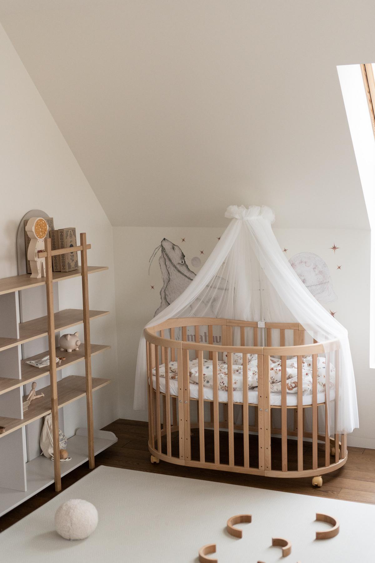 BABY Betthimmel Baldachin mit Himmelstange - Ecru, Textil - waldin