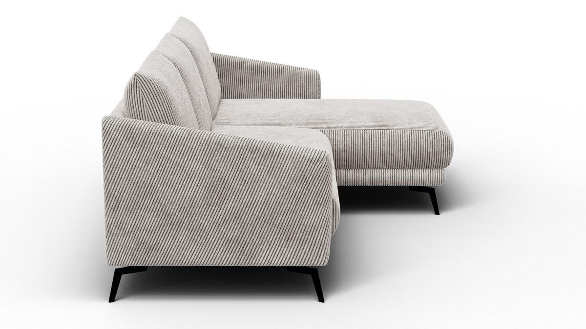 ECKSOFA VILT 3-Sitzer, perlweiß - Schwarz/Weiß, Holzwerkstoff/Textil (221/156cm) - Wozimo