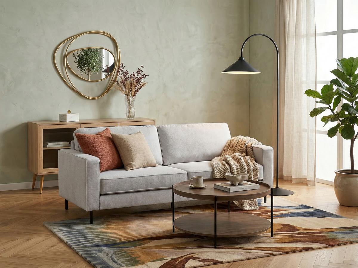 3-SITZER-SOFA Stoff Hellgrau Savalen - Hellgrau, Textil (204/87/91cm) - Beliani