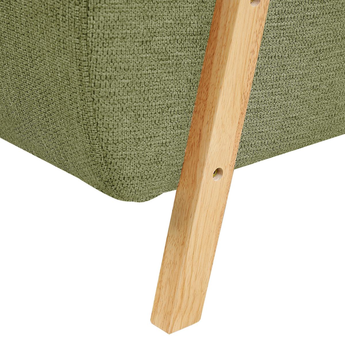 SESSEL Grün Lesja - Hellbraun/Grün, Textil (77/79/90cm) - Beliani