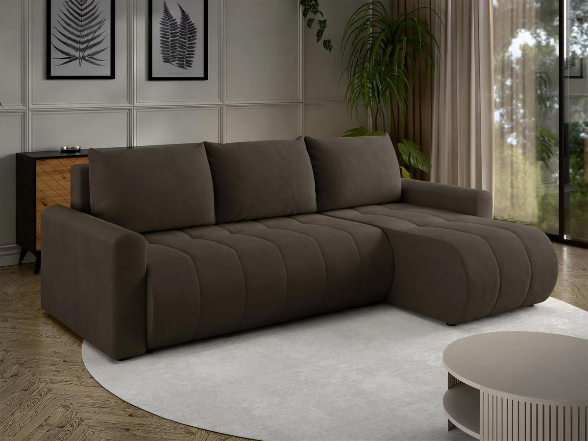 ECKSOFA Sprint - Dunkelbraun/Schwarz, Holz/Kunststoff (230/149cm) - MIRJAN24
