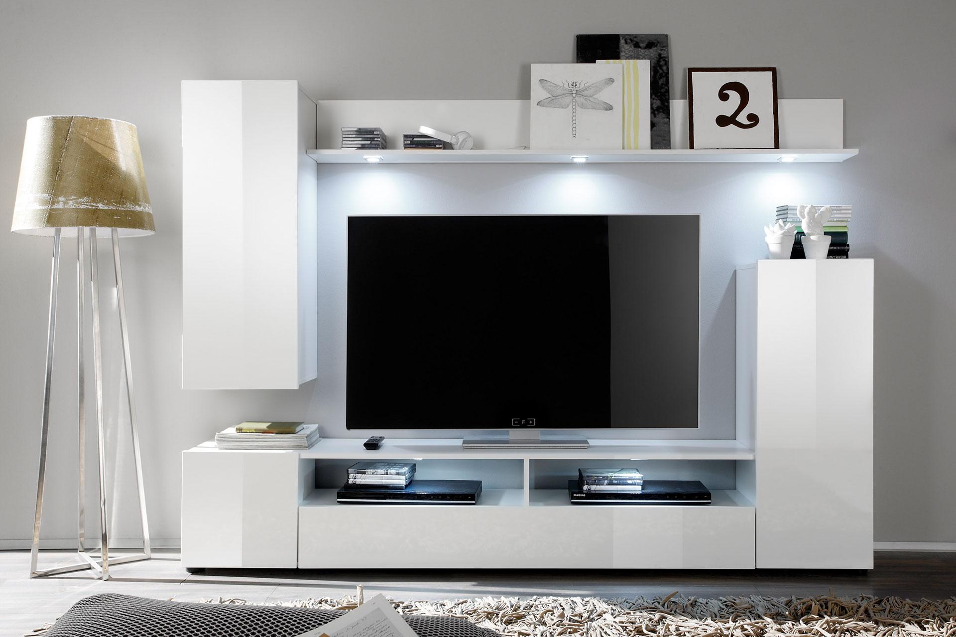 Bel dnevni regal z LED osvetlitvijo