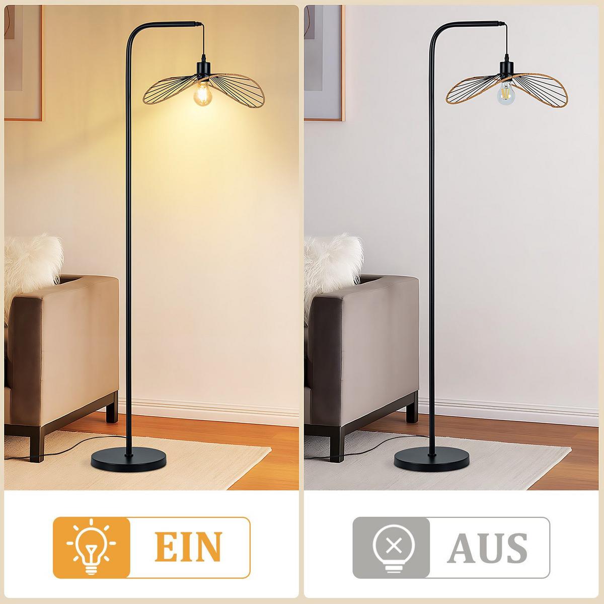 STEHLAMPE CARLOTA Ⅲ 25/39/144 cm - Schwarz, Metall (25/39/144cm) - Nettlife