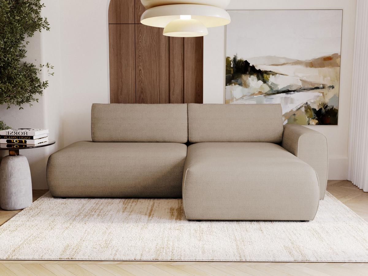 ECKSOFA Mila - Hellbraun/Schwarz, Holzwerkstoff/Kunststoff (164/264cm) - MIRJAN24