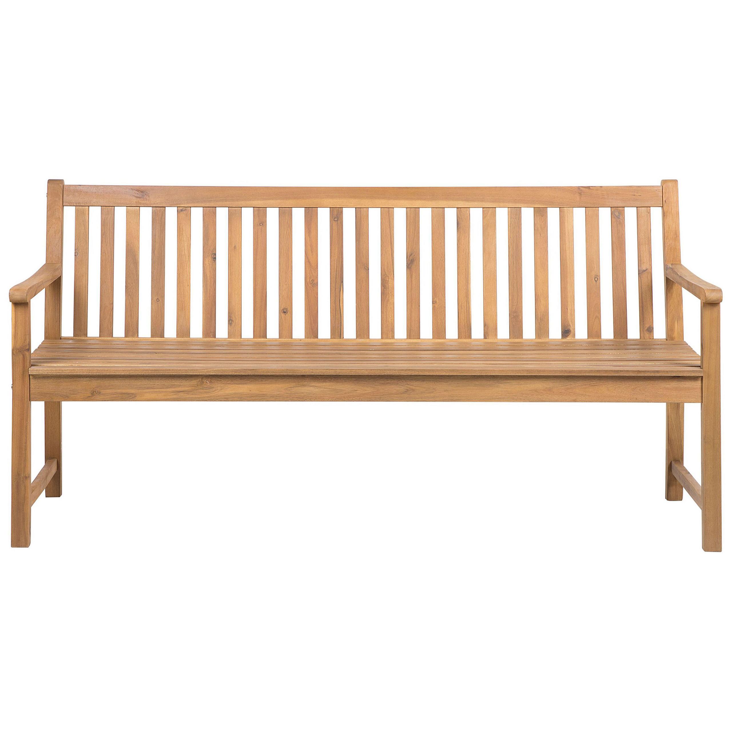 GARTENBANK zertifiziertes Holz hellbraun 180 cm Vivara - Hellbraun, Holz (180/88/67cm) - Beliani