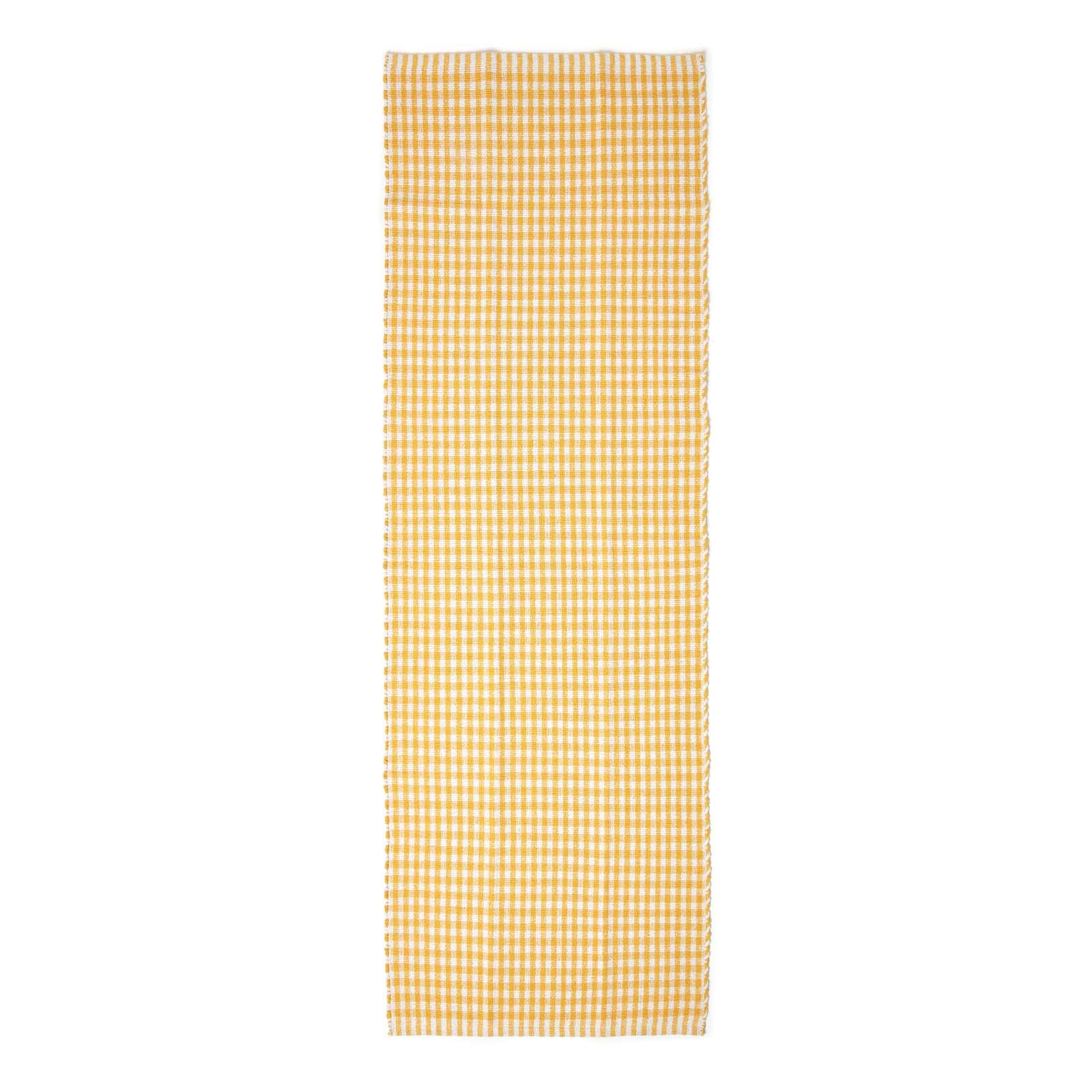 TEPPICHLÄUFER Vichy-Karo Baumwolle 66/200 cm - Gelb, Textil (66/200cm) - Homescapes