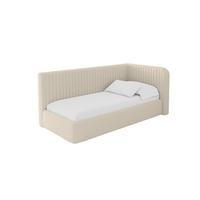 EINZELLBETT Jugendbett mit Bettkasten und Matratze H3/H4, Links - AURY 90x200 Dunkelbeige - Cappuccino, Holzwerkstoff/Textil (90/200cm) - ALTDECOR