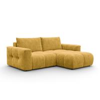 ECKSOFA VERONA 3-Sitzer rechts, Gelb - Gelb/Schwarz, Holz/Textil (224/173cm) - Courtois Laville