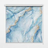 INNENROLLO - Fensterrollo - Rollo - 100x180 cm - Blauer Marmor - Blau, Kunststoff (100/180/0.5cm) - TULUP