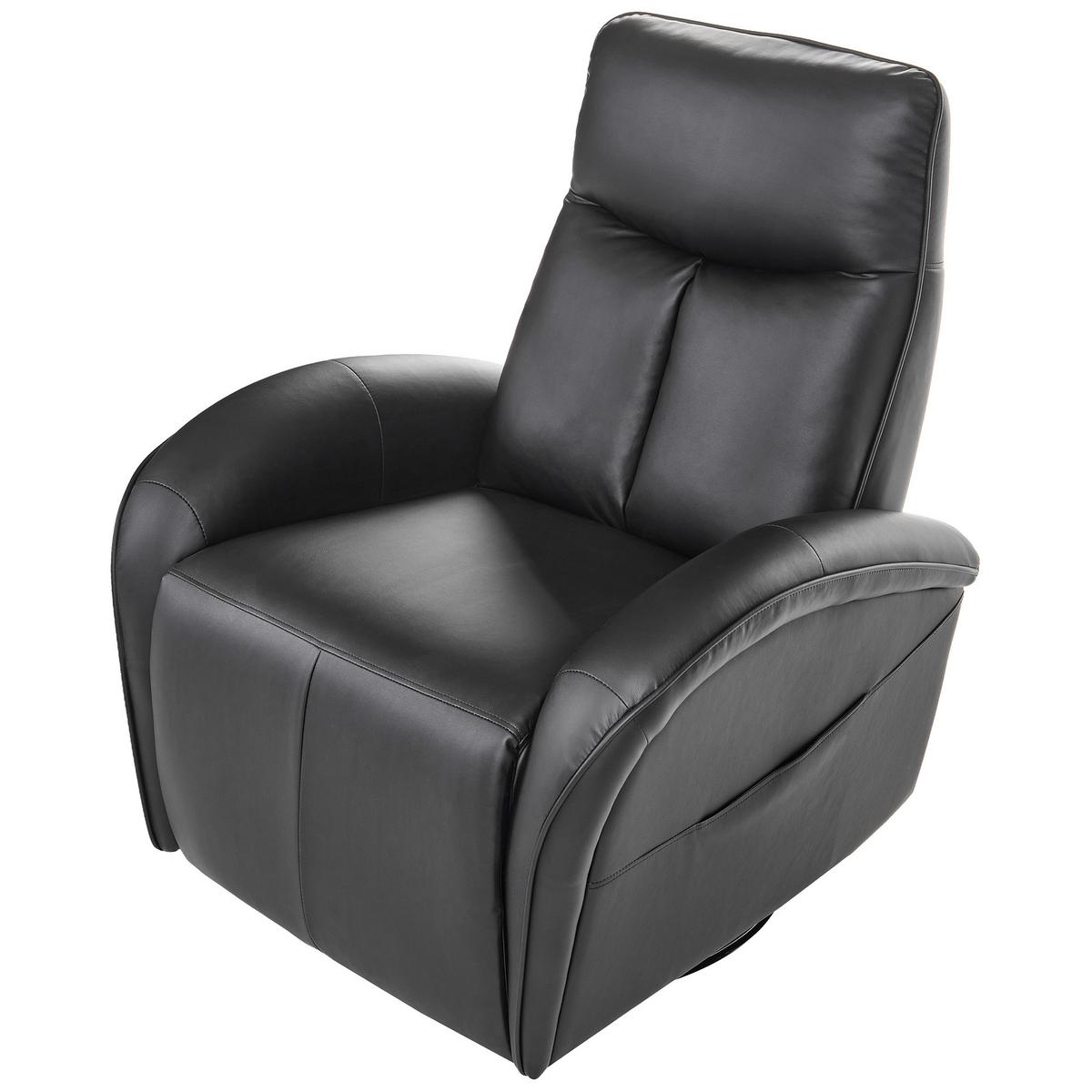 SCHAUKEL-FERNSEHSESSEL drehbar Kunstleder Schwarz Danae - Schwarz, Kunststoff/Metall (90/105/90cm) - Beliani