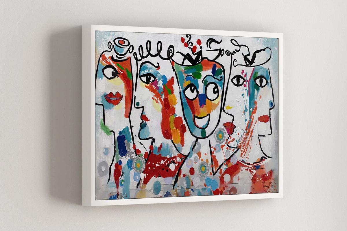 ÖLGEMÄLDE 90/60 cm - Multicolor, Holz/Textil (90/60cm) - KUNSTLOFT