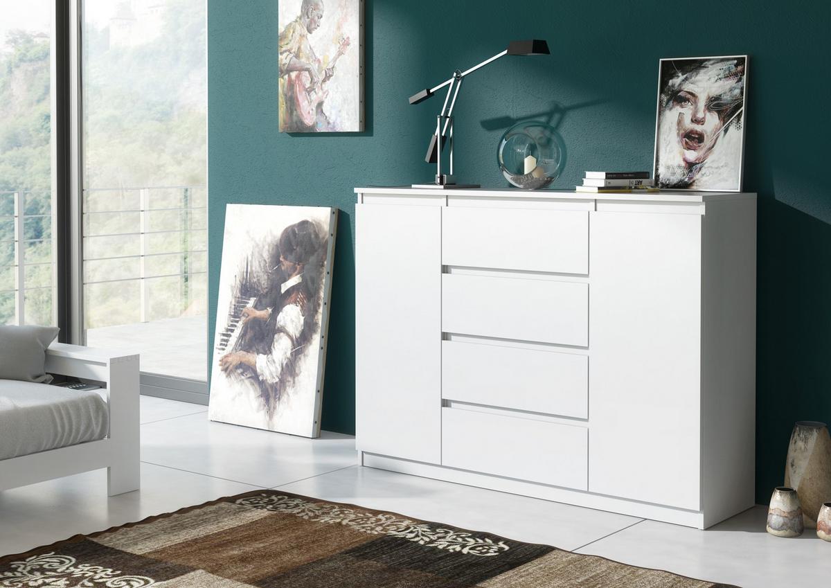 KOMMODE Weiß 120/102/39 - Weiß, Holzwerkstoff (120/102/39cm) - RAUMHIRSCH FURNITURE