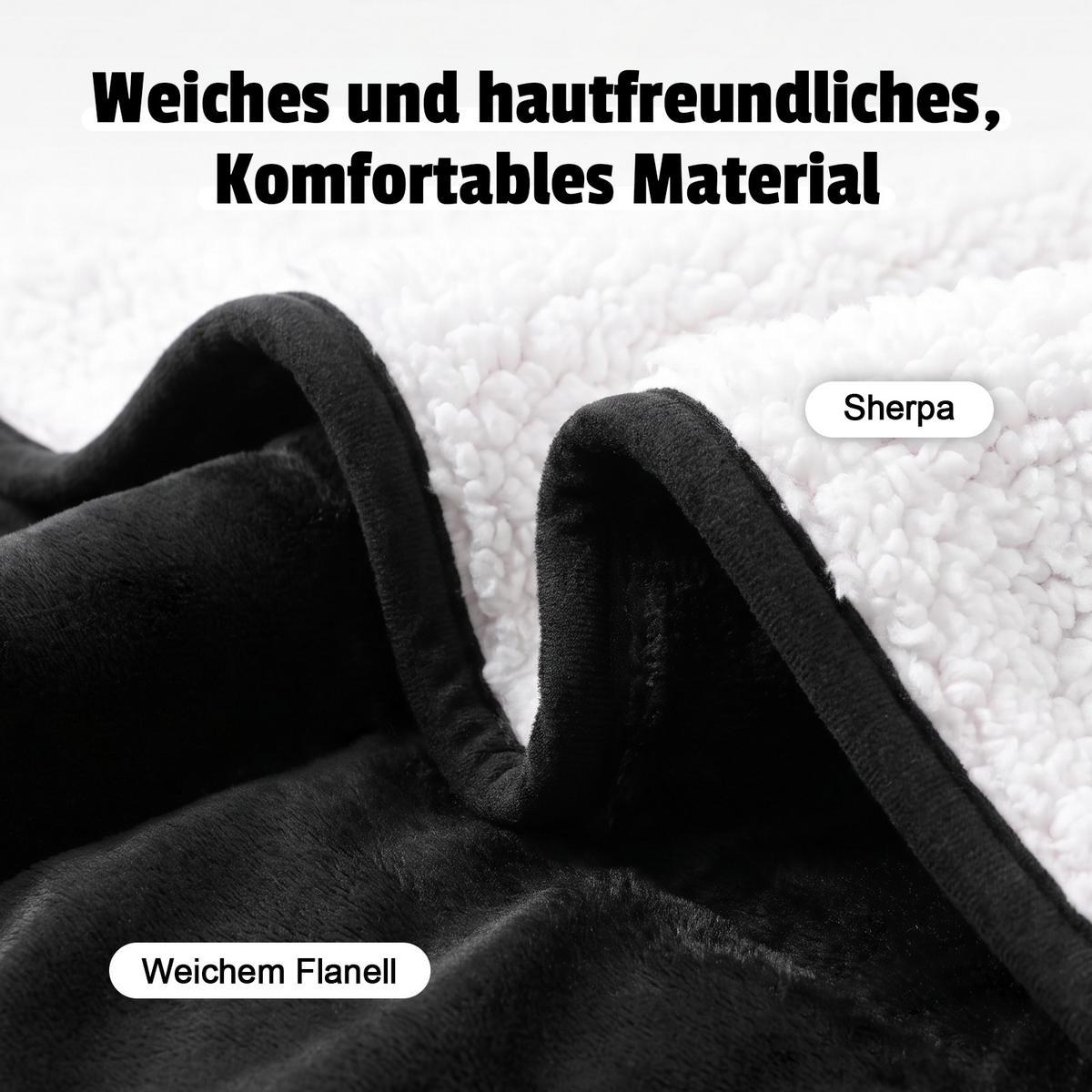 HEIZDECKE Jyntis 180/130 cm - Schwarz/Weiß, Textil (130/180cm) - ZMH