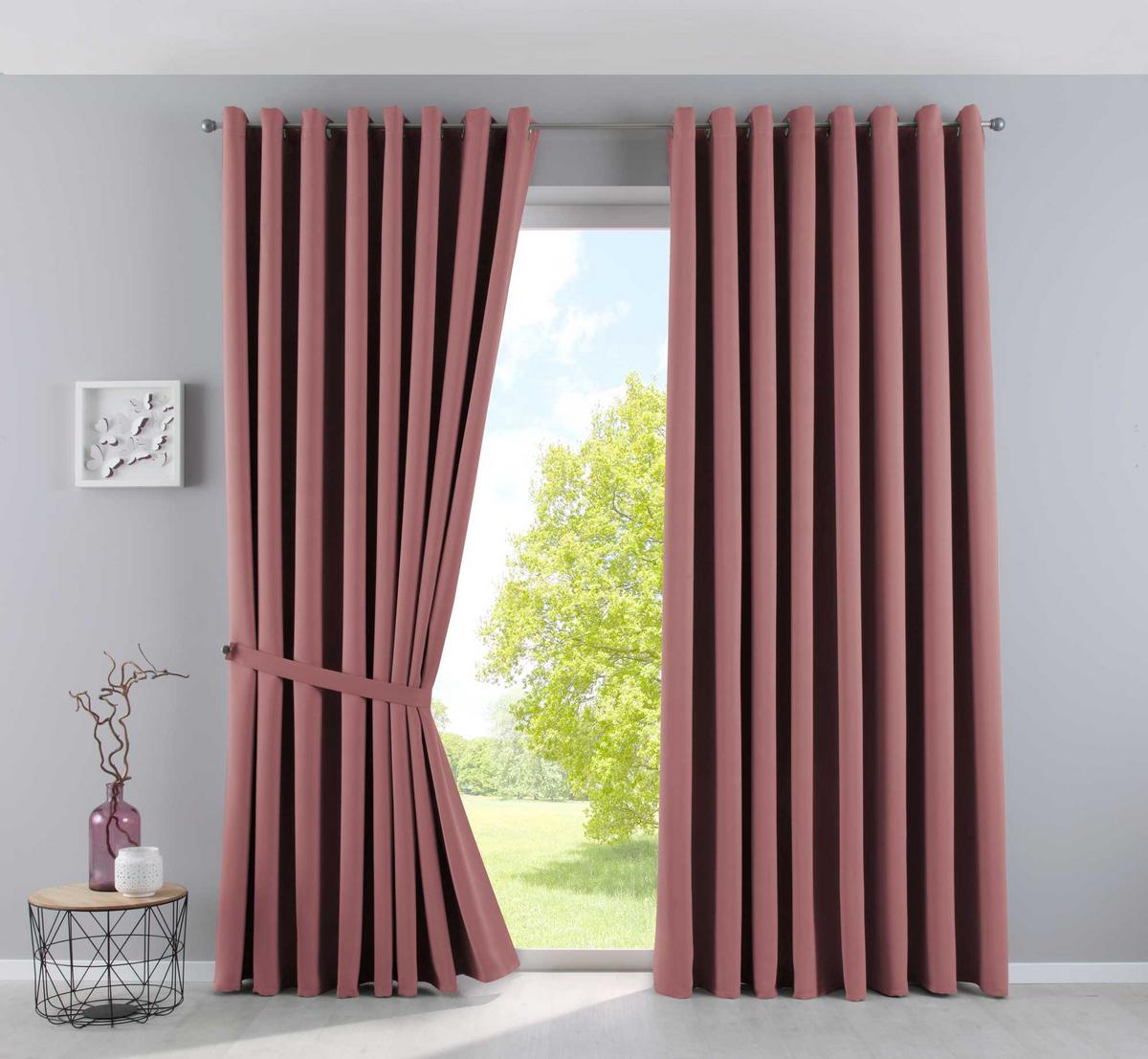 VORHANG »NEW YORK« HxB 225x295 cm Altrosa - Altrosa, Textil (295/245cm) - Gardinenbox