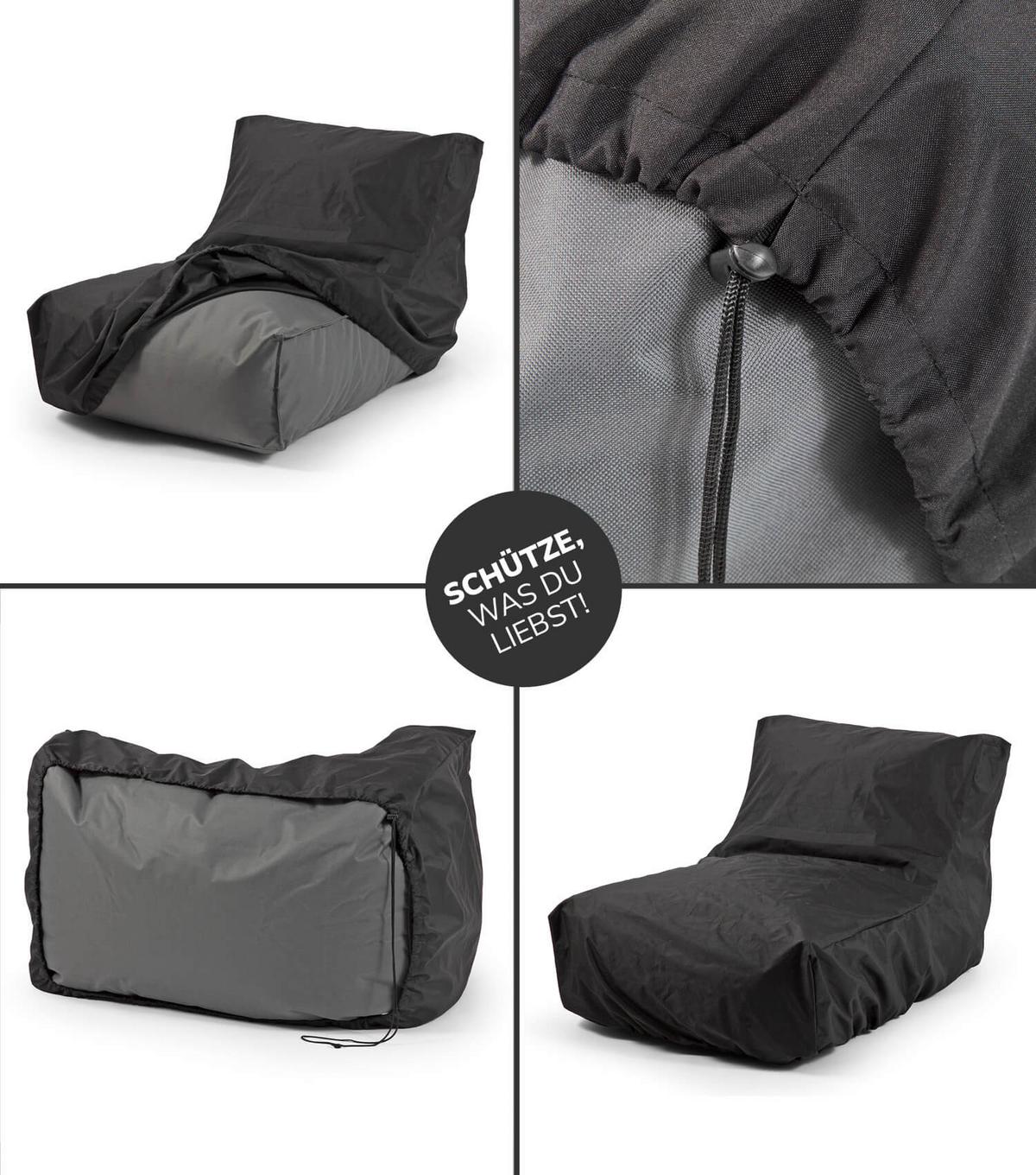 OUTDOOR SITZSACK mit Schutzhülle Der Sundowner - Schwarz, Textil (60/65/95cm) - Mokebo