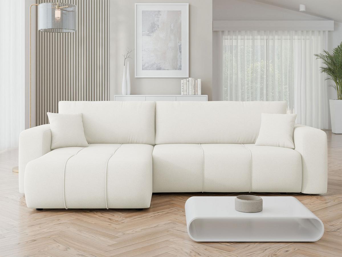 ECKSOFA Furyn Maxi - Creme/Schwarz, Holz/Kunststoff (274/145cm) - MIRJAN24
