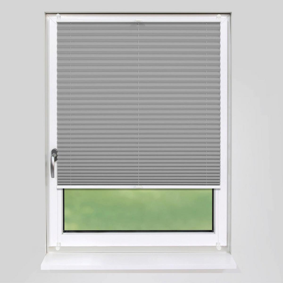 PLISSEE Basic 95 x 210cm Klemmfix ohne Bohren - Grau, Textil (95/210cm) - Deco-Raum