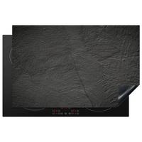 HERDABDECKPLATTE Beton - Schwarz - Industriell Ceranfeldabdeckung 80x52 cm - Anthrazit, Kunststoff (80/52/0.2cm) - MuchoWow
