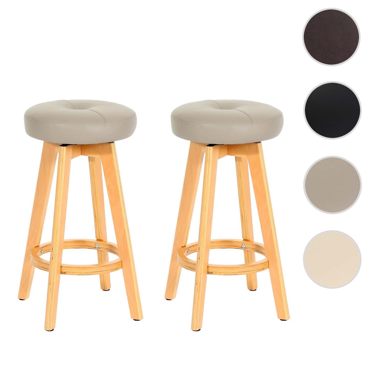 BARHOCKER taupe 2er-Set - Taupe, Holz (45/67/45cm) - MCW