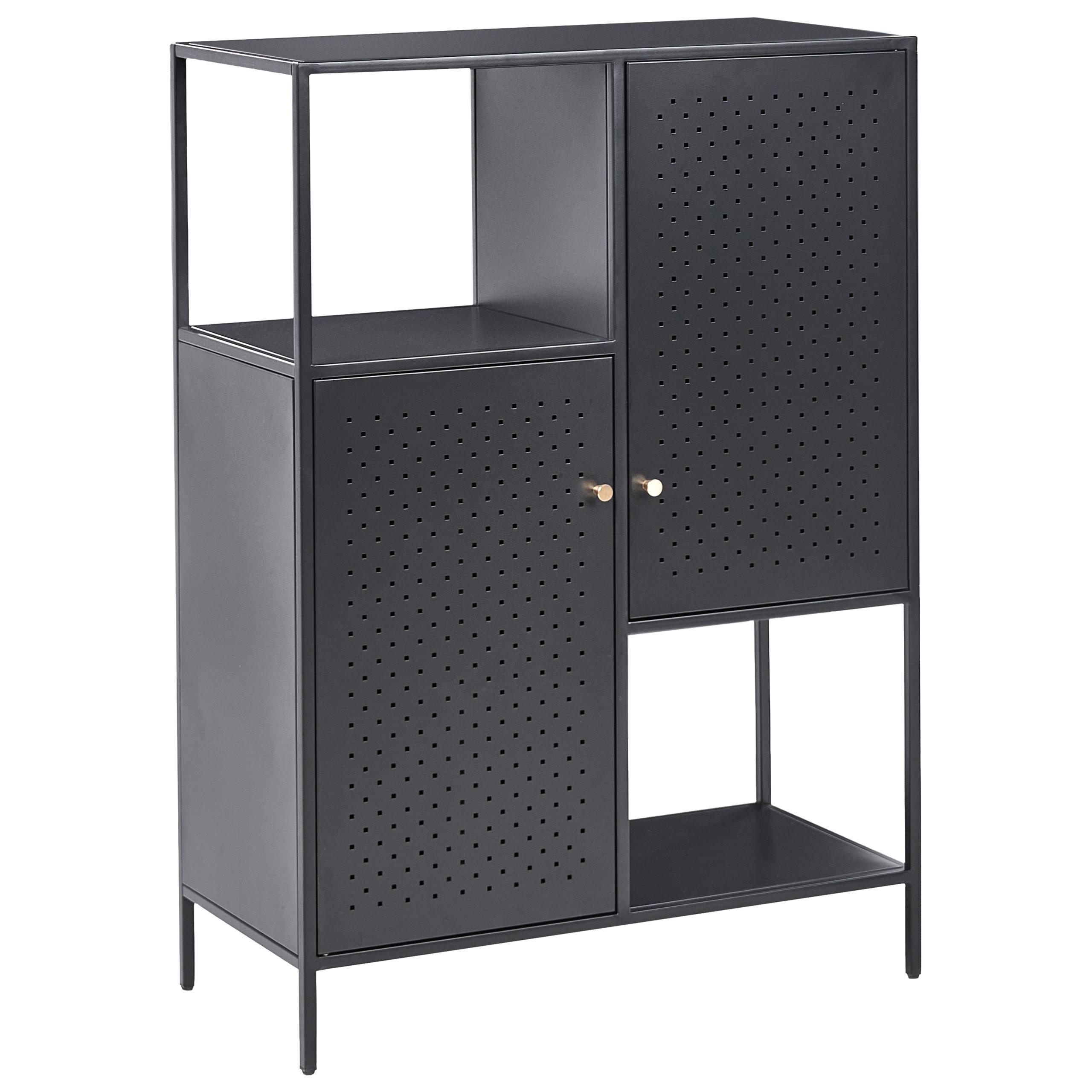 BÜROSCHRANK Metall Schwarz Rakaia - Schwarz, Metall (76/106/35cm) - Beliani