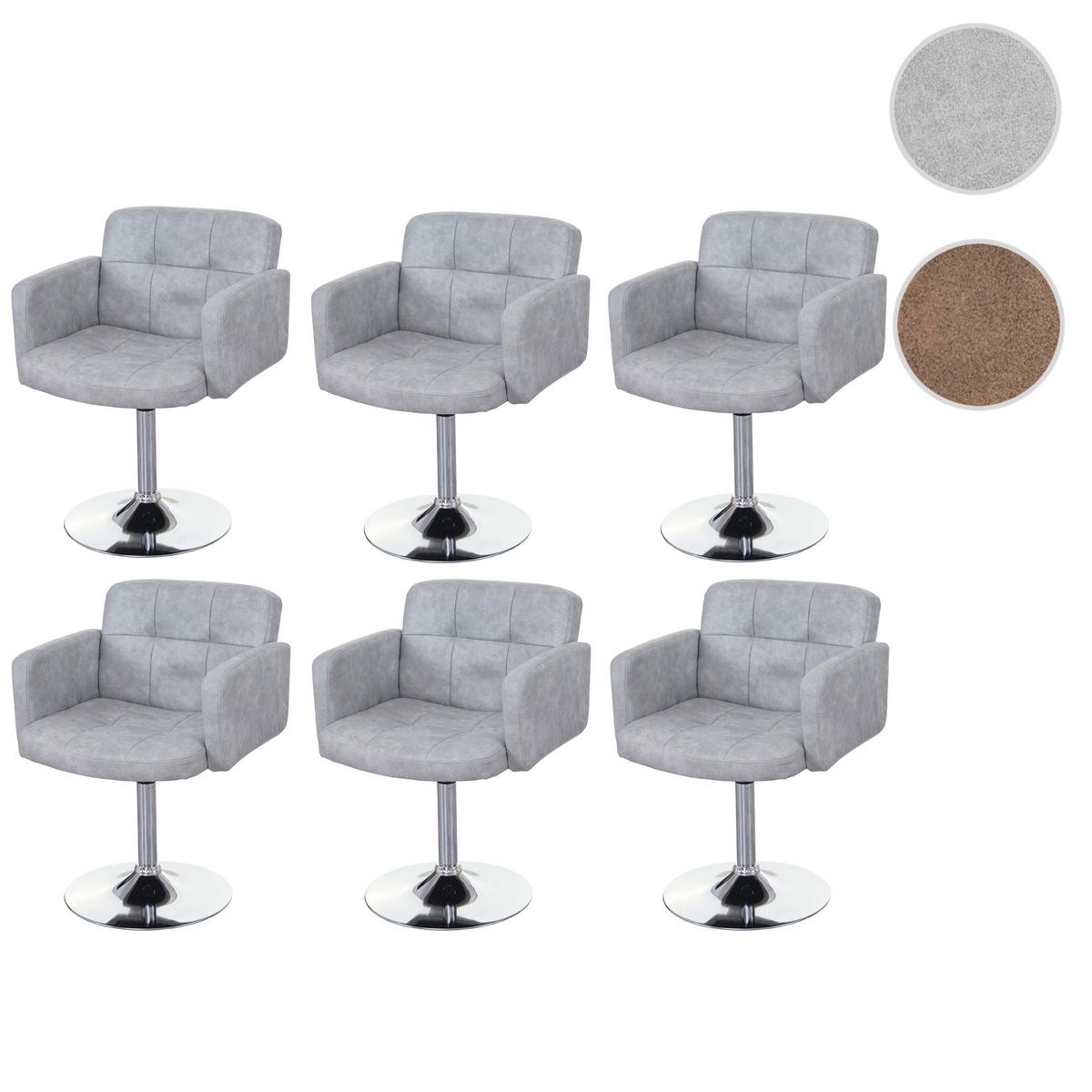 ESSZIMMERSTUHL Grau 6er-Set - Grau, Textil (60/80/55cm) - MCW