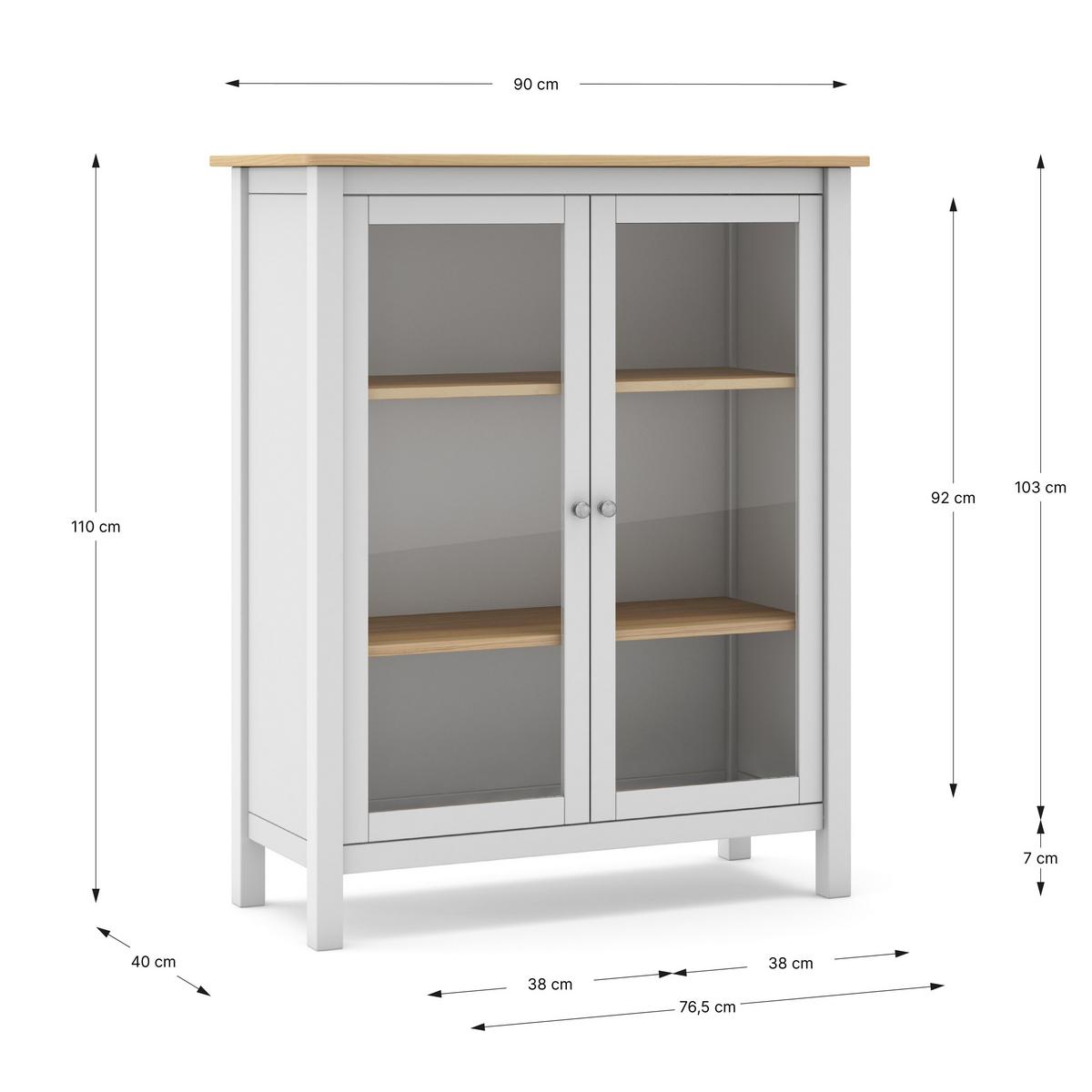 ESSZIMMERSCHRANK Misti Weiß 90/40/110 cm - Weiß, Holz (40/110/90cm) - Calicosy