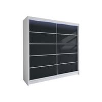 SCHWEBETÜRENSCHRANK Talin IV, mit RGB LED Beleuchtung - Silberfarben/Multicolor, Holzwerkstoff/Metall (180/215/58cm) - MIRJAN24
