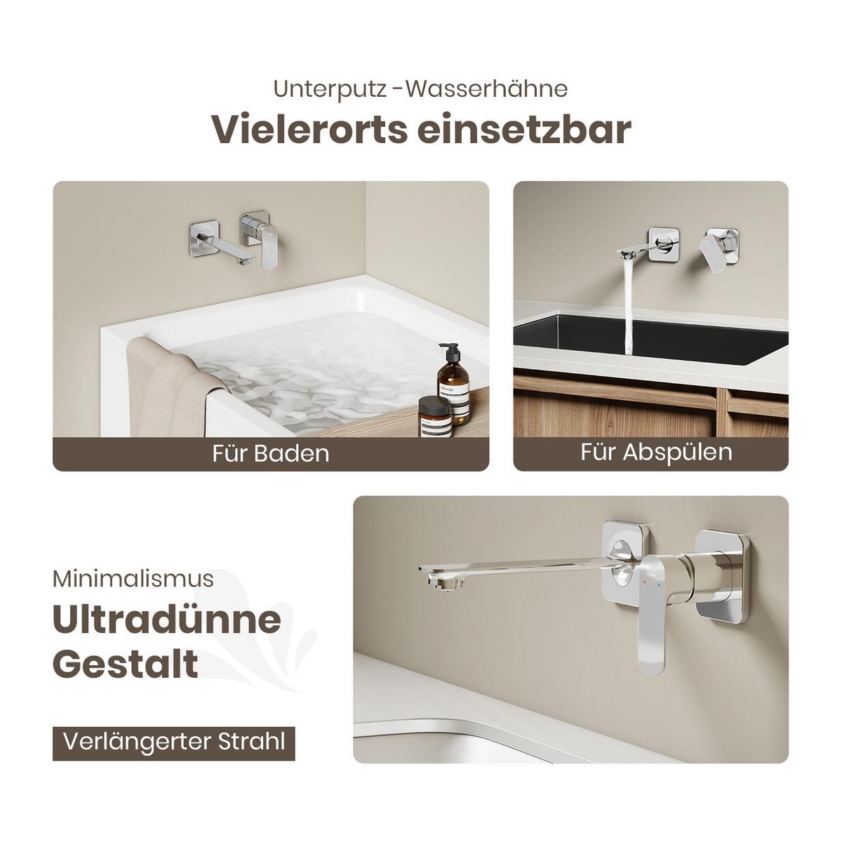 WASCHTISCHARMATUR Modular Ventilkernzertifizierung Messing Verchromt - Chromfarben, Metall (12.7/11/23.3cm) - EMKE