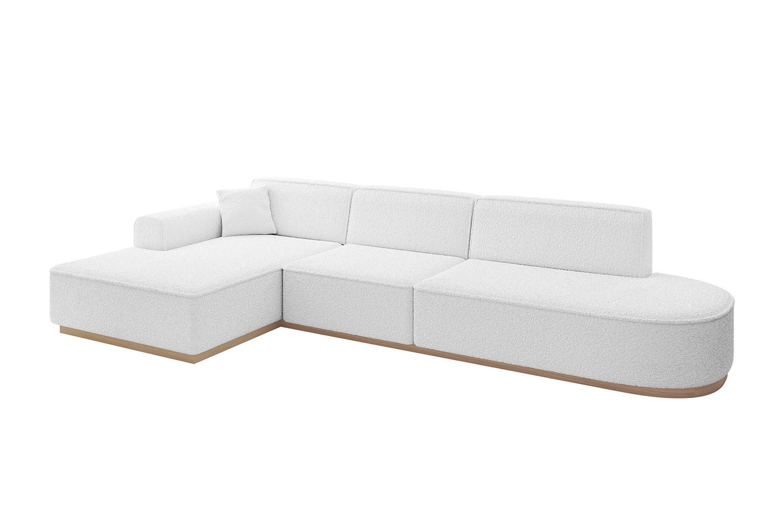 ECKSOFA Ottomane Links IREA-L2 - 327x165x80 cm Weiß - Weiß, Holzwerkstoff/Textil (327/165cm) - ALTDECOR