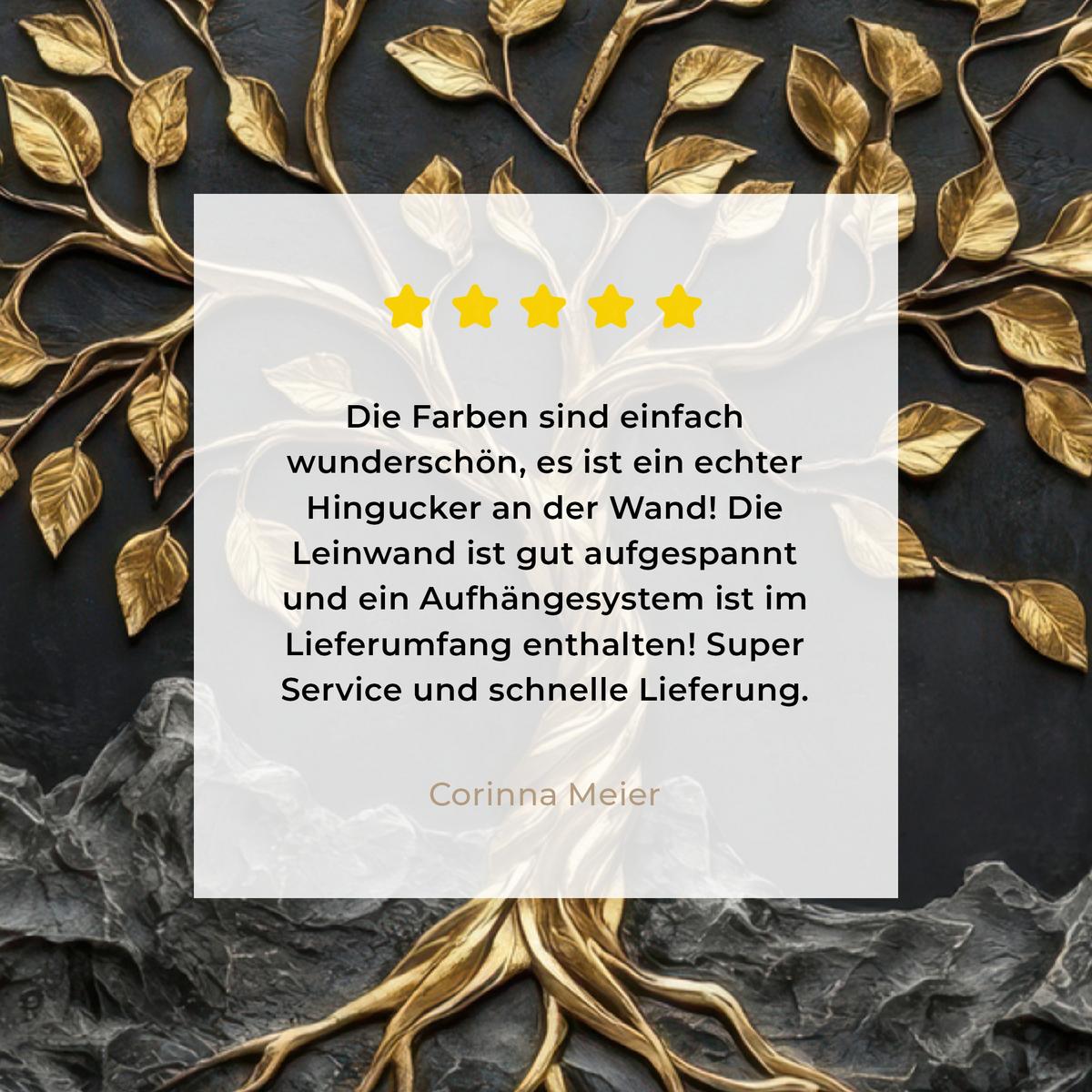 LEINWANDBILD Blätter - Gold - Baum - Fels Room Decor 30x40 cm - Schwarz, Textil (30/40cm) - MuchoWow