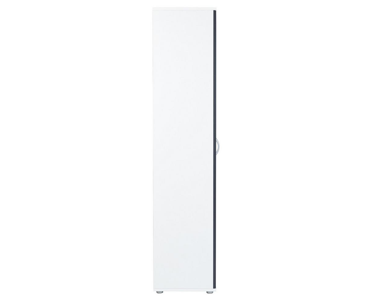 MEHRZWECKSCHRANK (B/H/T): 70/159/35 cm 5 Weiß Anthrazit - Anthrazit/Silberfarben, Holzwerkstoff/Kunststoff (70/159/35cm) - arthur berndt