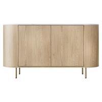 KOMMODE Lygrint 140 2D - Eichefarben/Goldfarben, Holzwerkstoff/Metall (139/75/40cm) - MIRJAN24