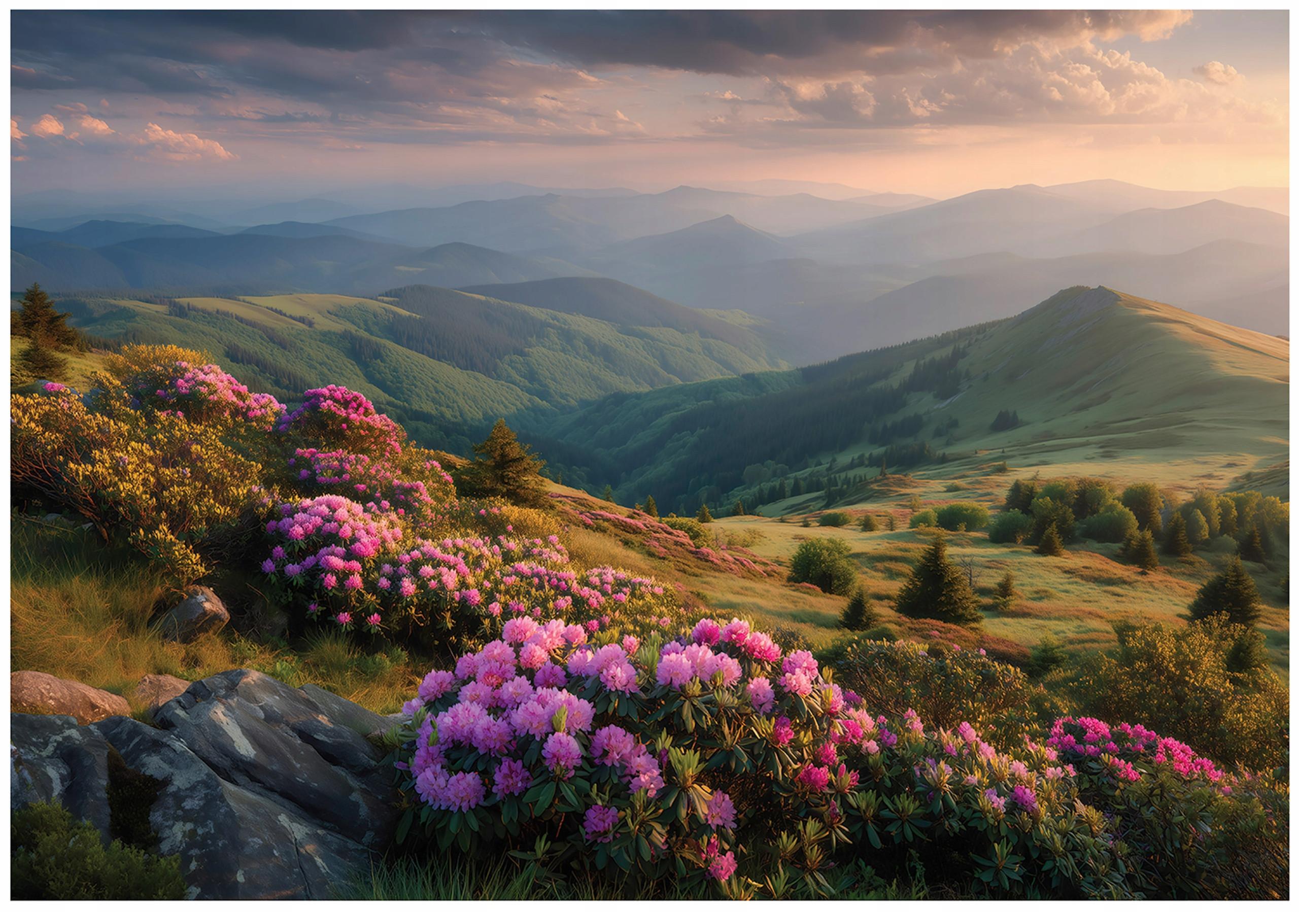 FOTOTAPETE Berge Landschaft Grün 400x280 cm - Multicolor, Papier (400/280cm) - Wallarena