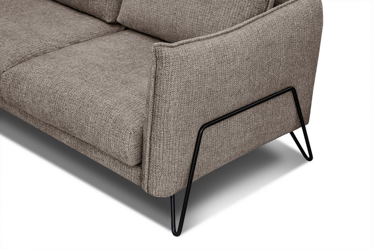 ECKSOFA HOSTEN 4-Sitzer, taupe - Taupe/Schwarz, Holzwerkstoff/Textil (269/158cm) - Wozimo