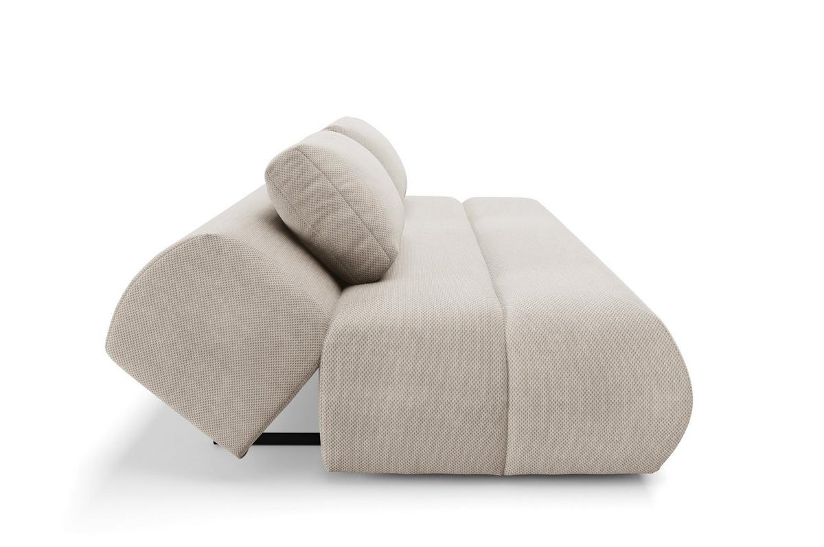 BETTSOFA ATOMO Beige Velours-Stoff mit Schlaffunktion - Beige, Holz (217/82/134cm) - MASSENO