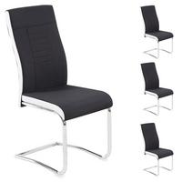 ESSZIMMERSTUHL ALBA 4er-Set schwarz/weiß - Schwarz/Weiß, Textil (43/98/57cm) - CARO-Möbel