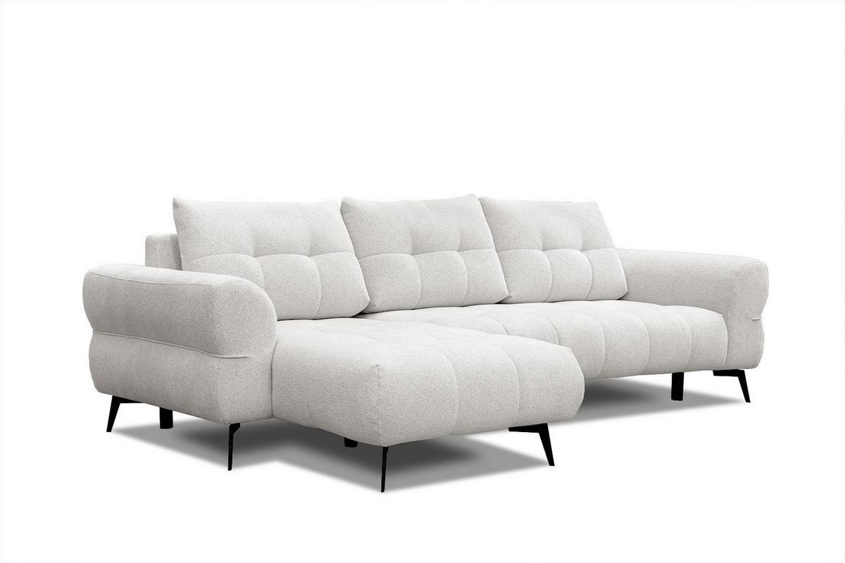 ECKSOFA SALVINI 4-Sitzer, weiß - Schwarz/Weiß, Holzwerkstoff/Textil (158/292cm) - Wozimo