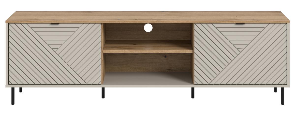 TV-LOWBOARD Kaschmir, Evoke Eiche 184 x 55 cm, TV Unterteil in modernem Design - Kaschmir/Eichefarben, Holzwerkstoff/Metall (184/55/40cm) - Inn.Furn