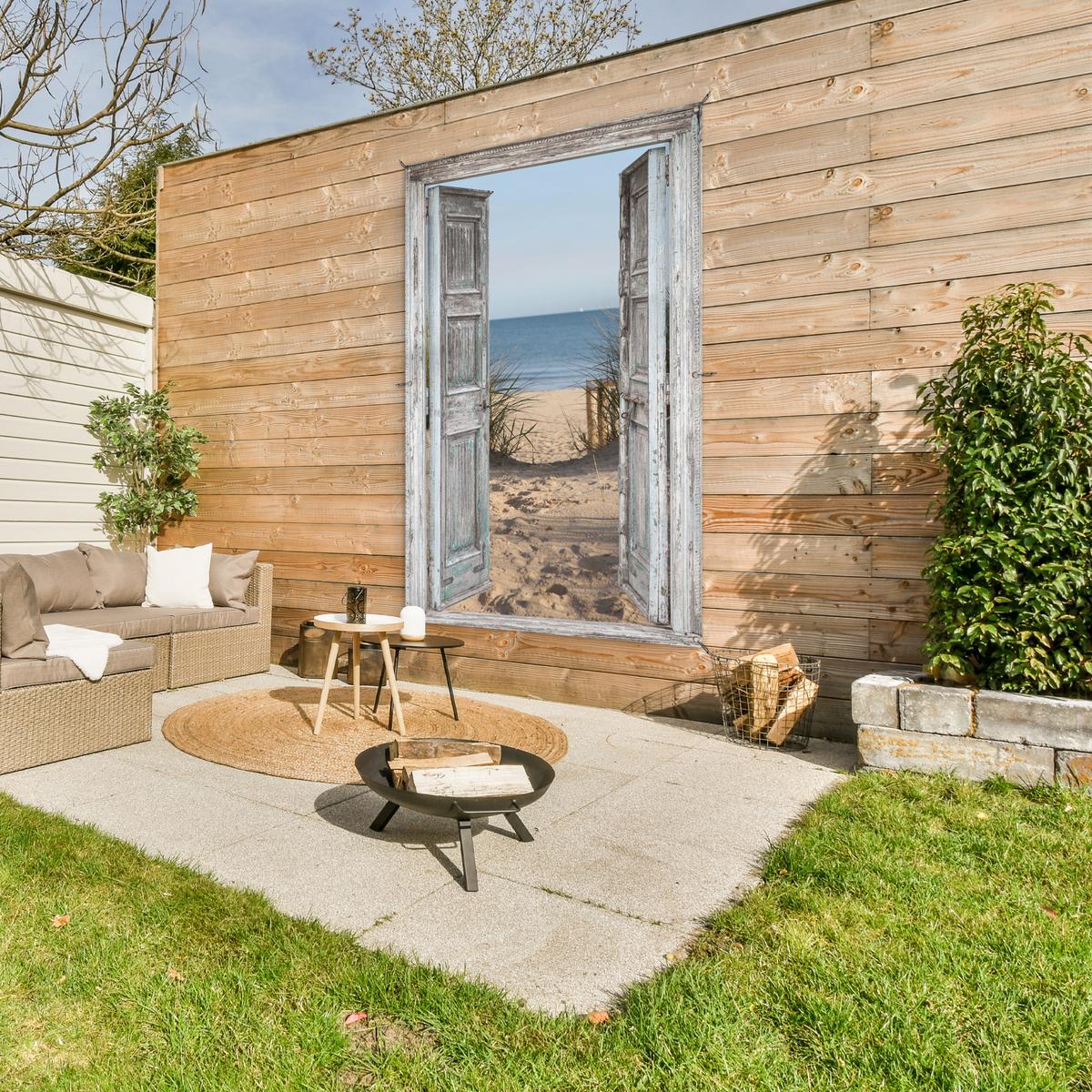 GARTENPOSTER Düne - Strand - Aussicht - Sommer Bild 120x180 cm - Hellgrau, Kunststoff (120/180/0.2cm) - OnlyWow