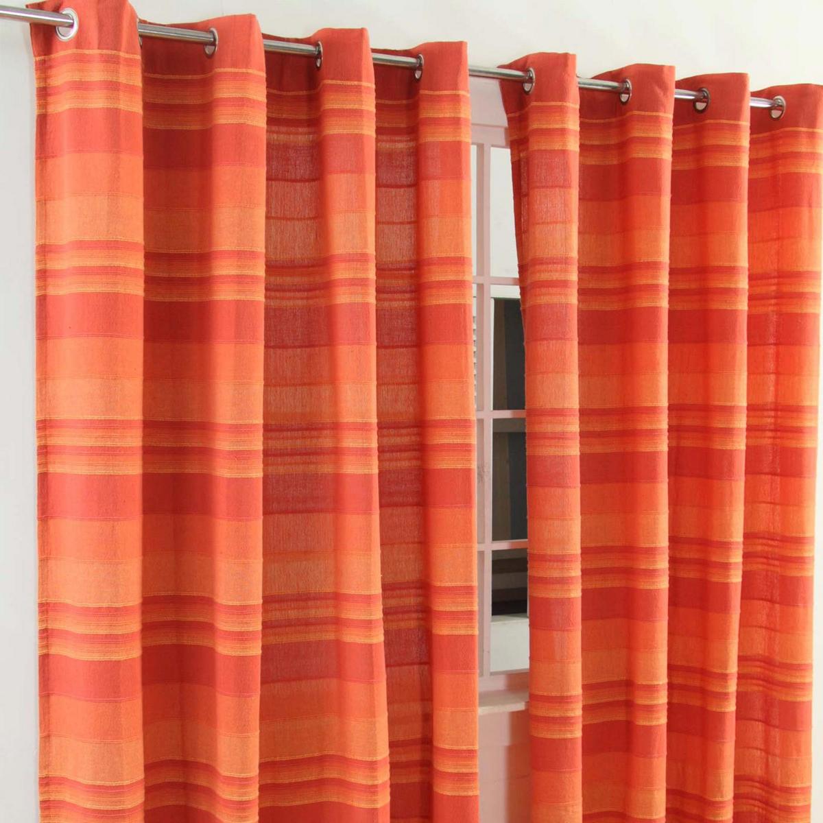 ÖSENVORHANG Morocco blickdicht 2er-Set, 167/182 cm - Terracotta, Textil (167/182cm) - Homescapes