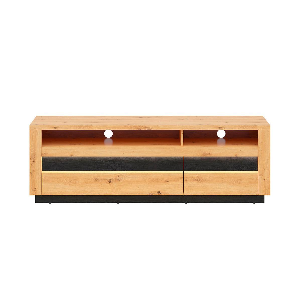 TV-MÖBEL Glenn Holz und Schwarz - Braun, Holzwerkstoff (161/53/48cm) - Petits-meubles