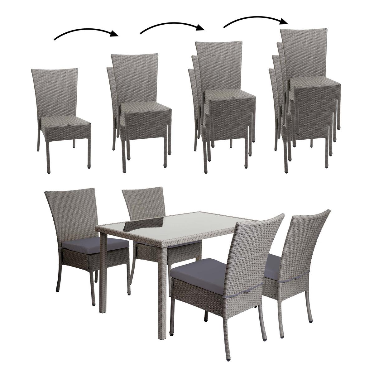 GARNITUR Grau, Anthrazit 5-teilig-Set - Anthrazit/Grau, Kunststoff - MCW