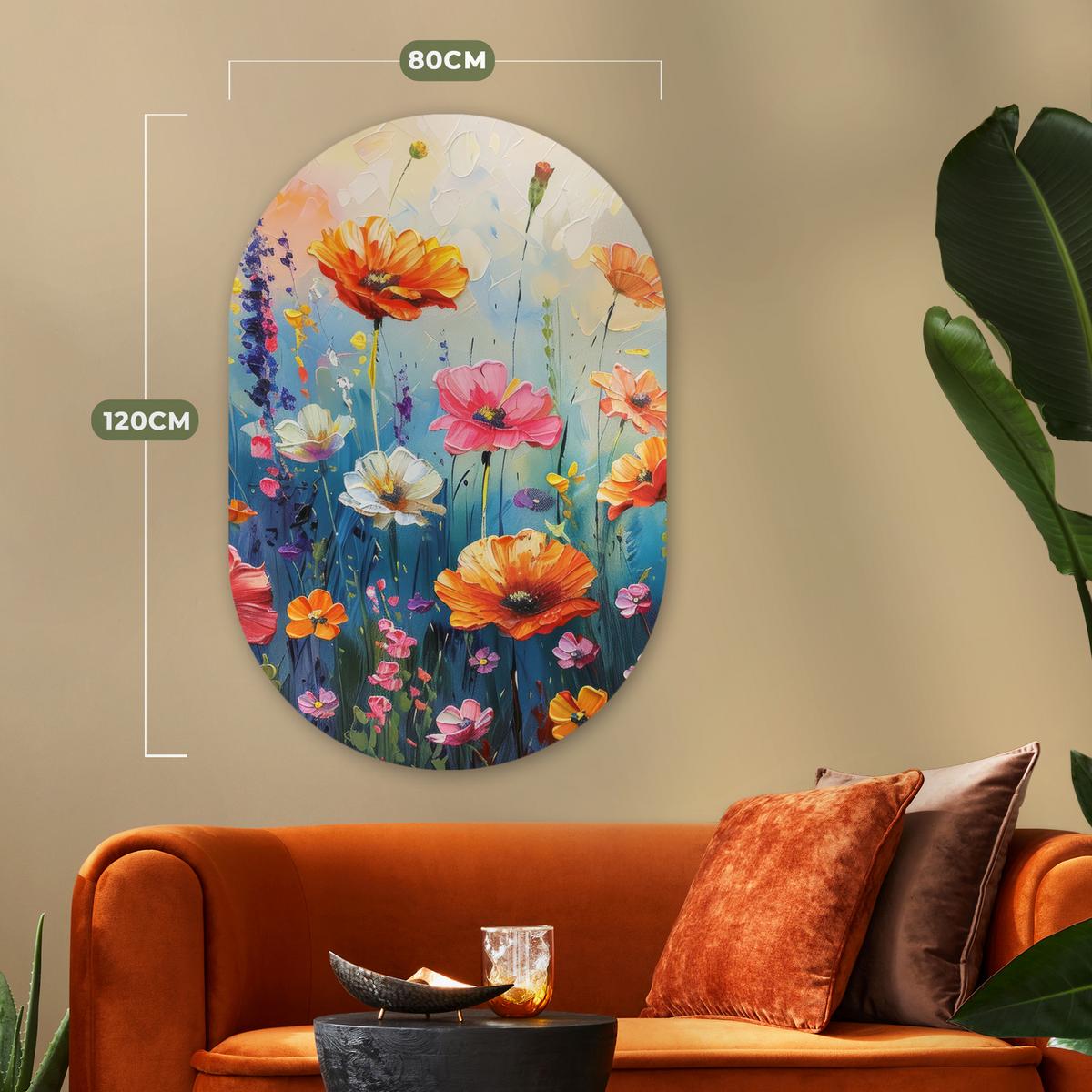 WANDBILD Blumen - Natur - Aquarell - Kunst Deko Groß 80x120 cm - Multicolor, Kunststoff (80/120cm) - MuchoWow