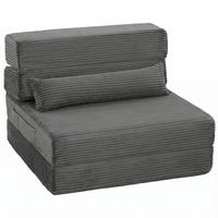BODENSTUHL Polyester Dunkelgrau - Dunkelgrau, Textil (70/12.5/200cm) - HOMCOM