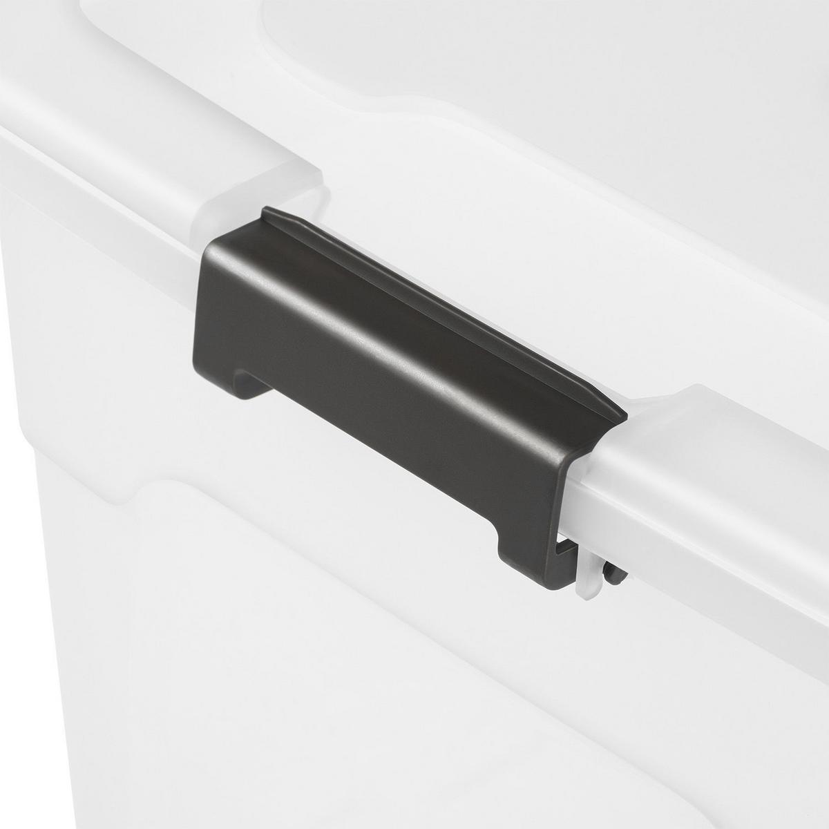 AUFBEWAHRUNGSBOX mit Deckel 30L semitransparent (6er-Set) - Weiß, Kunststoff (33/26/45cm) - Juskys