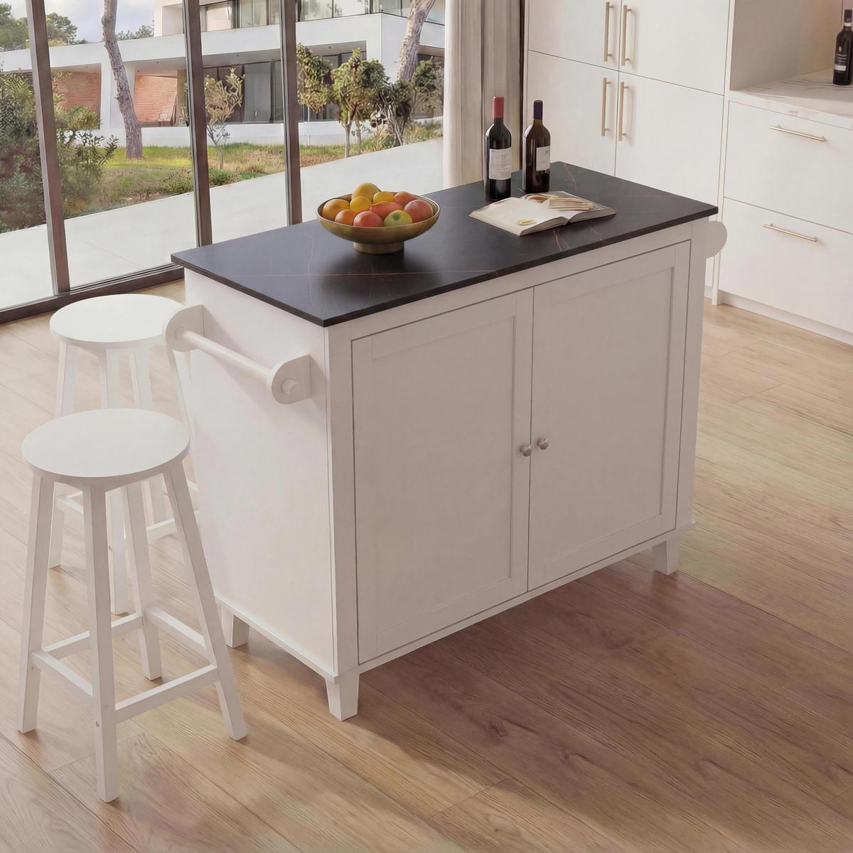 KÜCHENINSEL Weiß, Braun - Weiß/Braun, Holz (120/90/45cm) - MCW