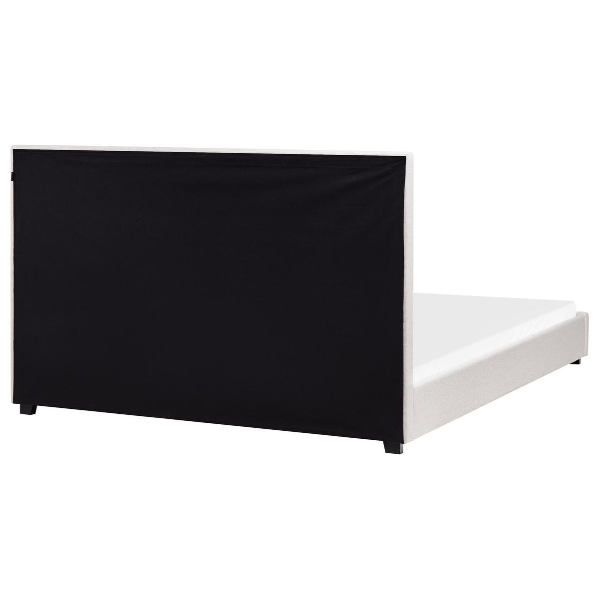 BETT mit Lattenrost 180/200 cm Hellbeige Rouen - Beige/Schwarz, Textil (180/200cm) - Beliani