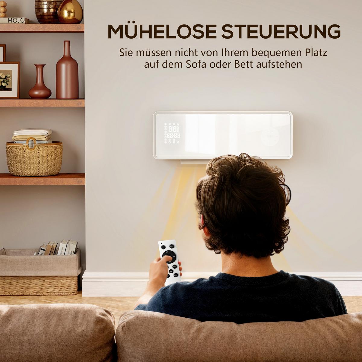 WANDHEIZGERÄT ABS PA Weiß - Weiß, Kunststoff (18.7/12.3/54cm) - HOMCOM