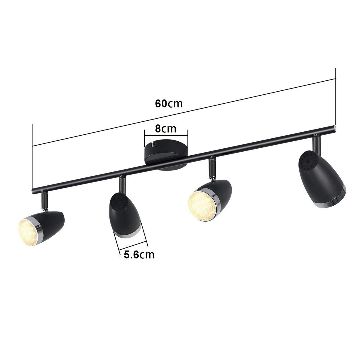 DECKENSTRAHLER Strahlstein 15.5/80/60 cm - Grau, Kunststoff (60/15.5/80cm) - ZMH