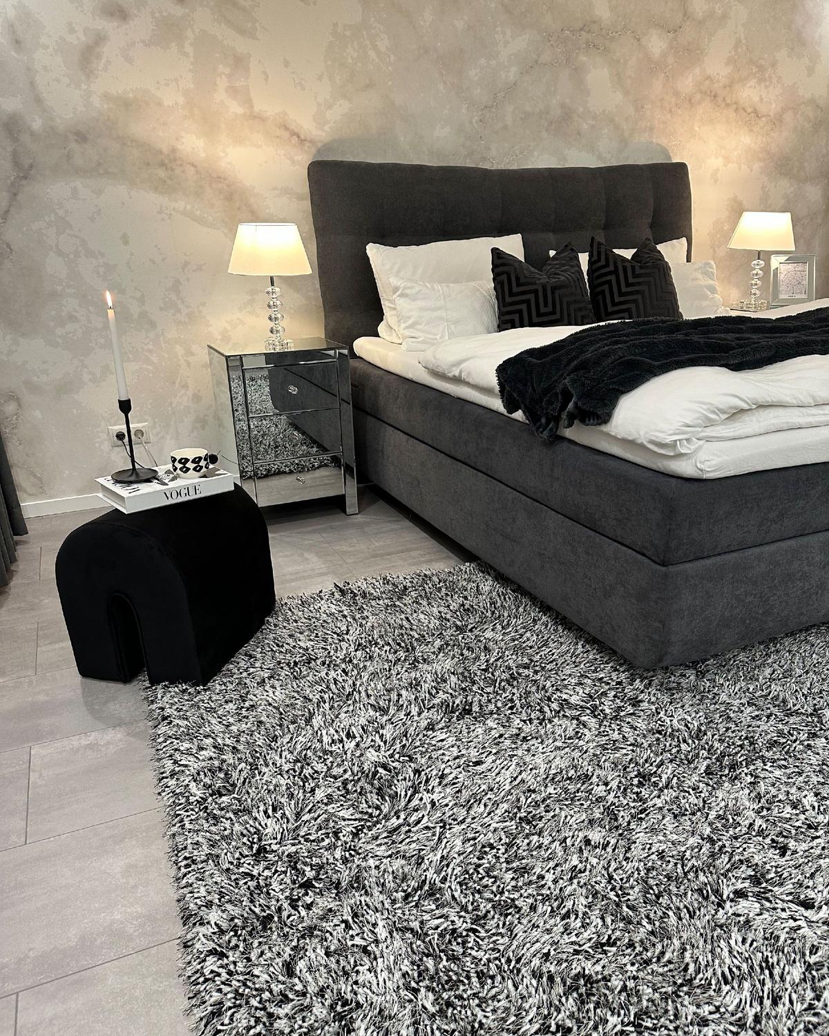 SHAGGY-TEPPICH Cide 230/160 cm - Schwarz, Kunststoff (160/230cm) - Beliani